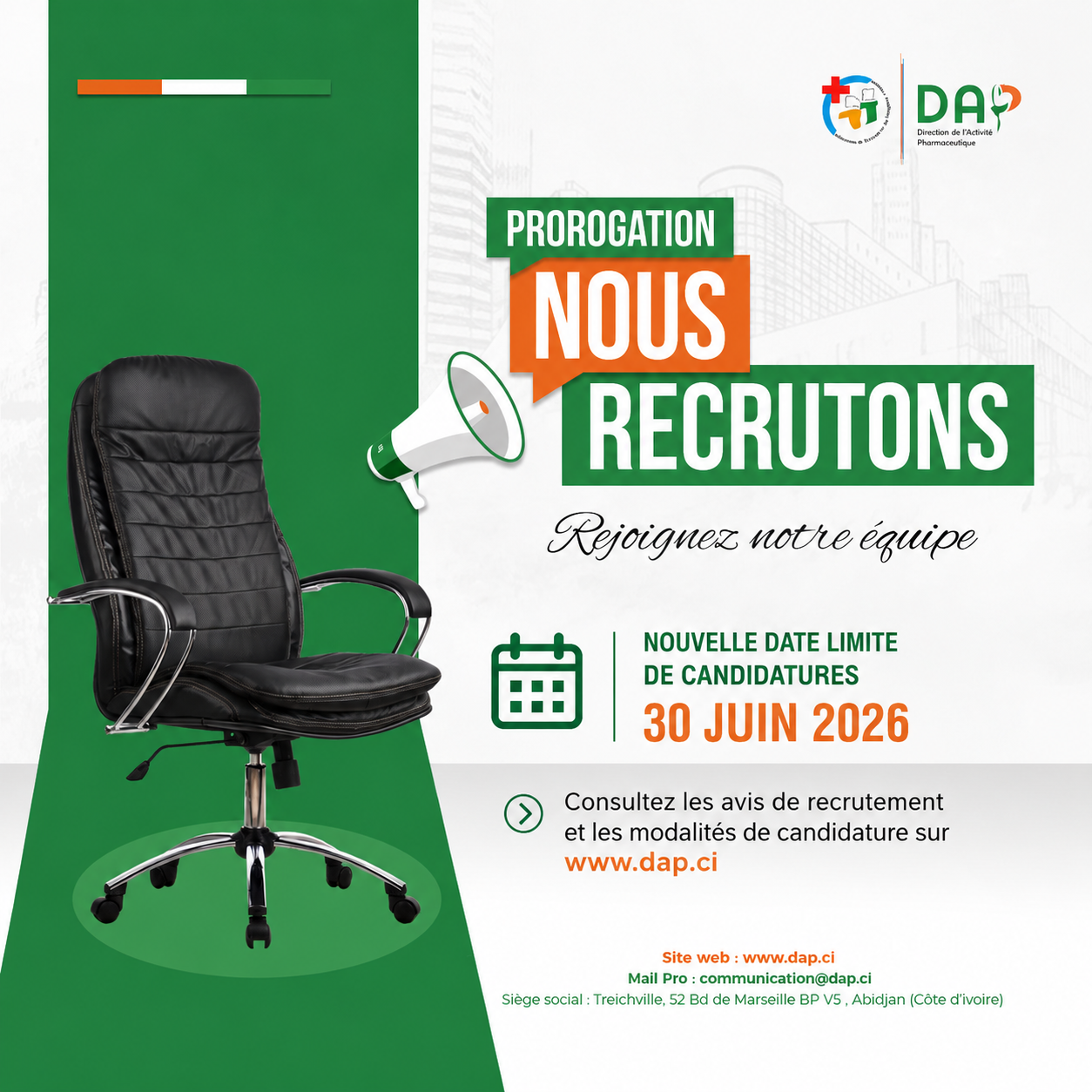 Prorogation recrutement DAP